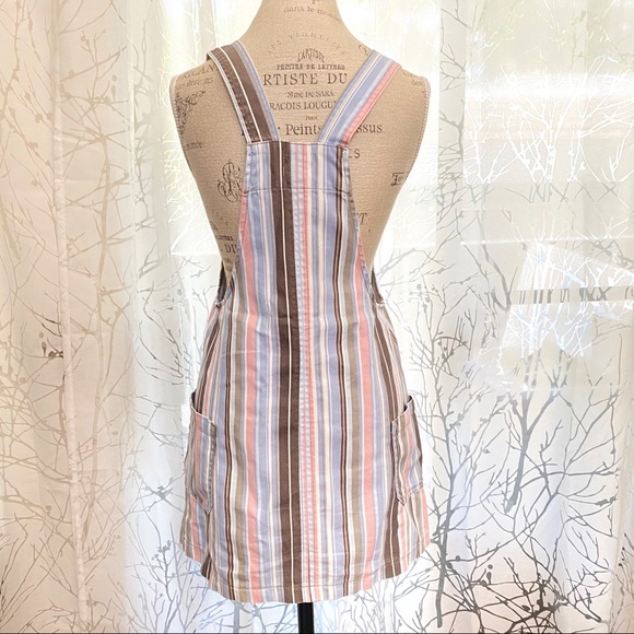 BDG pink blue striped overall denim button dress - Picture 8 of 11